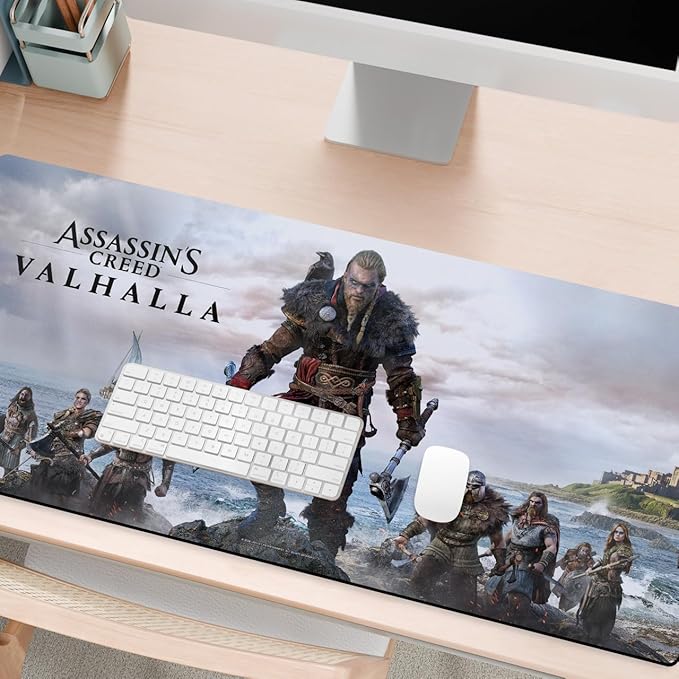 Head Case Designs Officially Licensed Assassin's Creed Male Eivor Key Art Valhalla Graphics 37.4 x 15.75 x 0.16 inches (900 x 400 mm) - XL Gaming Office Desk PC Keyboard Mouse Mat Pad