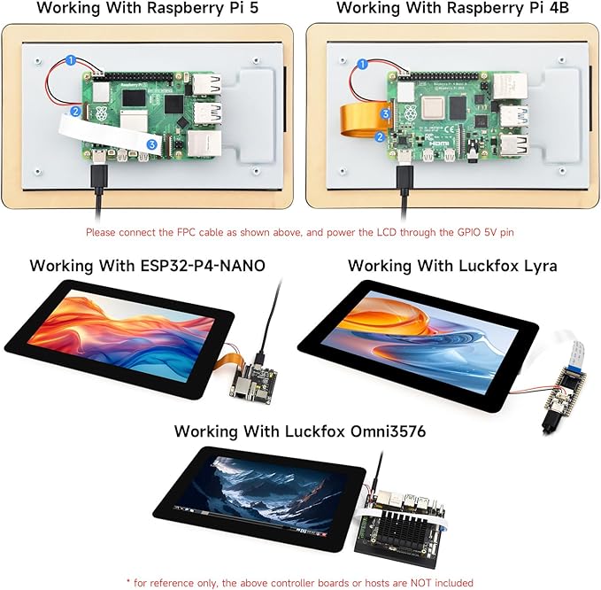 Waveshare 7inch DSI Capacitive Touch Display 720×1280 Pixels IPS Panel Optical Bonding Toughened Glass Panel 10-Point Touch Anti-Fingerprint Process Comes with Protective Case
