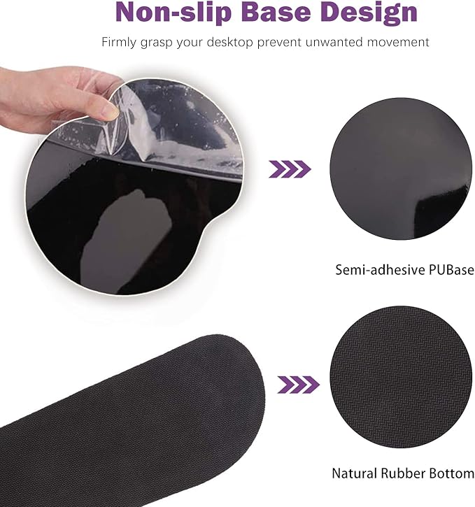 ARTSO Large Mouse Pad Ergonomic Keyboard Wrist Rest Support Set Memory Foam Gel Wrist Pad Extended Desk Mat Protector Non-Slip Desk Blotter Purple Blue Marble