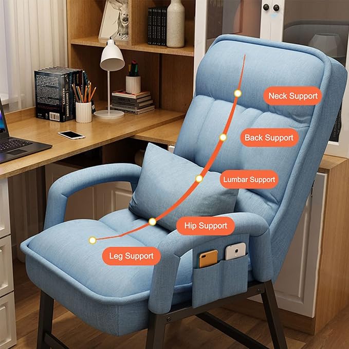 Executive Office Gaming Chair with Lumbar Support for Working Studying Gaming Without footrest