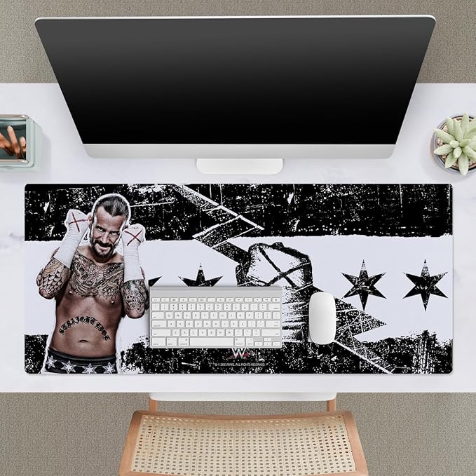 Head Case Designs Officially Licensed WWE Graphics CM Punk 37.4 x 15.75 x 0.16 inches (900 x 400 mm) - XL Gaming Office Desk PC Keyboard Mouse Mat Pad