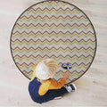 Aztec Round Rug Rugs Soft Non-Slip Circular Throw Rug Carpet for Shower Sink Powder Room Nursery Bedroom Table Waves Geometric Retro Style TilingMulticolor Diameter 60 in
