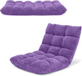 COSTWAY Adjustable Gaming Chair Purple 14-Position Back Support Soft Coral Fleece Portable Lightweight 22 x 24 x 22