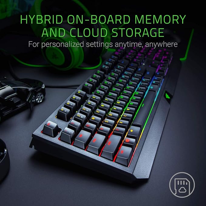 Razer BlackWidow Mechanical Gaming Keyboard: Green Mechanical Switches Tactile &amp Clicky Chroma RGB Lighting Anti-Ghosting Programmable Macro Functionality