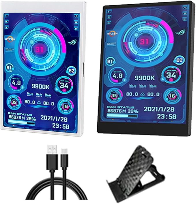 3.5Inch Type C Portable Secondary Display Dynamic Wide Viewing Small Monitor for Multifunction