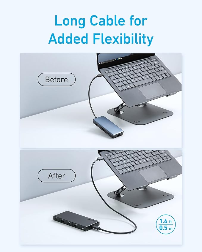 Anker USB C Hub (10-in-1) Dual Monitor with 4K HDMI Max 100W Power Delivery Dual 4K HDMI Ports 4 USB-A/USB-C Data Ports Ethernet and SD Card Reader for Dell Laptop ThinkPad and More