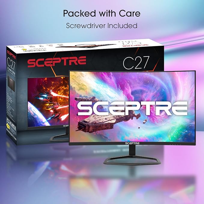 Sceptre 27-Inch Curved Gaming Monitor FHD 1080p 240Hz 1500R DisplayPort &amp HDMI x2 Built-in Speakers Machine Black (C275B-FWT240 Series 2026)