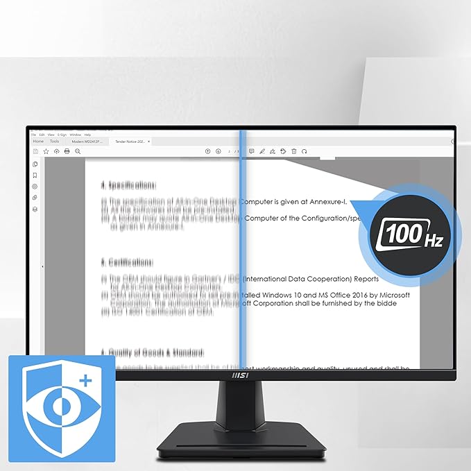 msi PRO MP275Q 27 Inch WQHD Office Monitor - 2560 x 1440 IPS Panel 100 Hz Eye-Friendly Screen Built-in Speakers Tilt-Adjustable - HDMI 2.0b DP (1.2a)