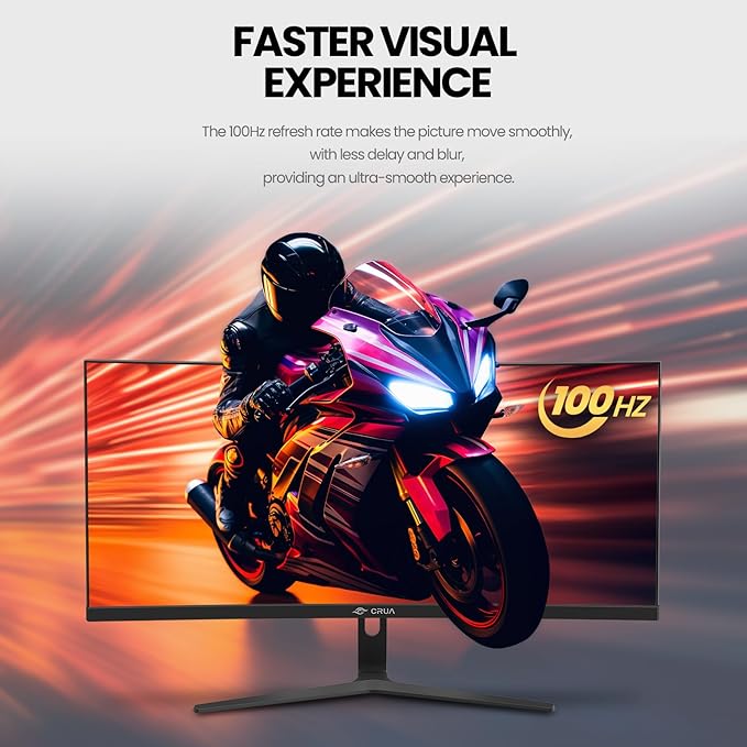 CRUA 30Inch Ultrawide Curved Monitor 21:9 FHD(2560x1080P) VA Computer Monitor 120% sRGB 100HZ 1500R PC Monitors Support FreeSync Wall-Mounted with HDMI/DP Display Port-Black