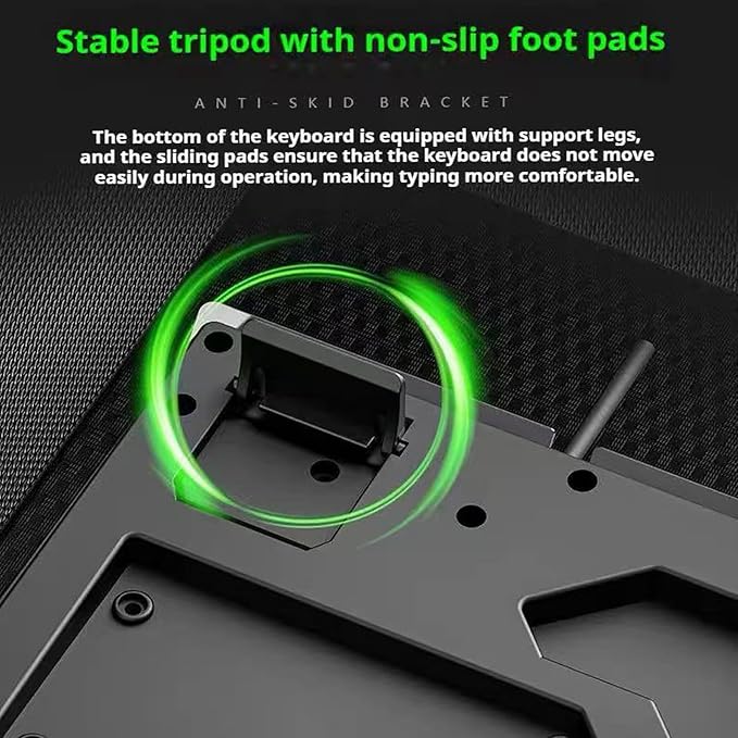 Wired Rainbow LED Gaming Keyboard104 Keys Light Up Mechanical Feeling Computer Keyboard With Palm Rest for Windows LaptopPC Gamers Office DeviceTravel Easy to Carry on Business TripWoking(Black)