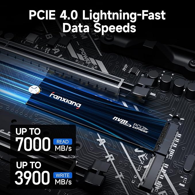 fanxiang 1TB NVMe SSD PCIe Gen 4 Gaming SSD for PS5 Up to 7000MB/s M.2 2280 SSD Compatible with PS5 Storage Expansion Internal Solid State Drive for Gamers Professionals Creators S880E