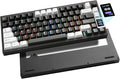 YUNZII AL80 Wireless Mechanical KeyboardFull Aluminum CNC Smart LCD DisplayHot Swappable Gasket Mount 75% Layout with KnobBT/2.4G/USB-CQMK/VIA Support for Win/Mac (Black Gateron Zero Switch)