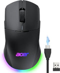 acer Wireless Gaming Mouse for Laptop 24000 DPI Wired Computer Mouse with 8 Programmable Buttons Left &amp Right Hand Rechargable Gaming Mice Long Battery Life RGB Lighting Gamer for PC Deskto