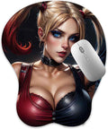 3D Mouse Pad Oppai Mousepad with Soft Gel Wrist Rest Anime Manga Gaming Boob pad Anti-Slip Mouse Mat (Quin)