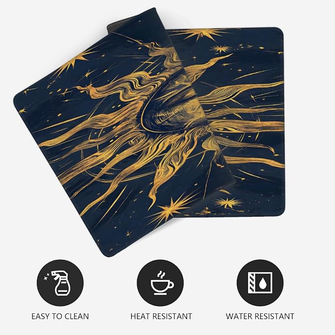 Ethnic Gold Sun Large Mouse Pad Gaming Mousepad Desk Mat for Desktop Computer Keyboard Waterproof Mouse Mat Desk Pad with Non-Slip Base for Game School Office Home 35.4 x 15.7