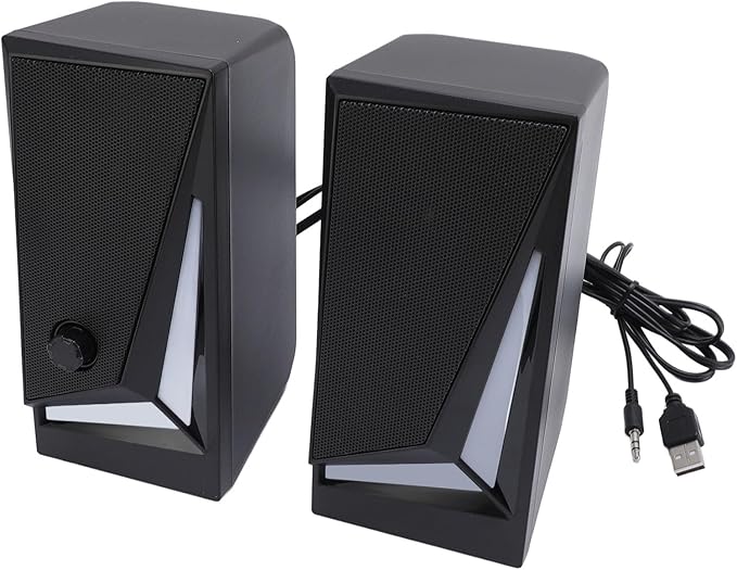 2 Inch Computer Speakers USB RGB 7 Dynamic Light Effects with 3.5mm Port Full Range Unit for Desktop PC Laptop Gaming Sound System