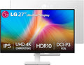 LG 27 4K UHD (3840x2160) IPS Monitor 60Hz Dynamic Action Sync Black Stabilizer HDR10 Reader Mode and Flicker Safe Anti-Glare OnScreen Control HDMI &amp DisplayPort Tilt Adjustable White