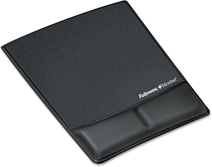 Fellowes 9180901 Memory Foam Wrist Rest w/Attached Mouse Pad Black