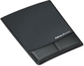 Fellowes 9180901 Memory Foam Wrist Rest w/Attached Mouse Pad Black