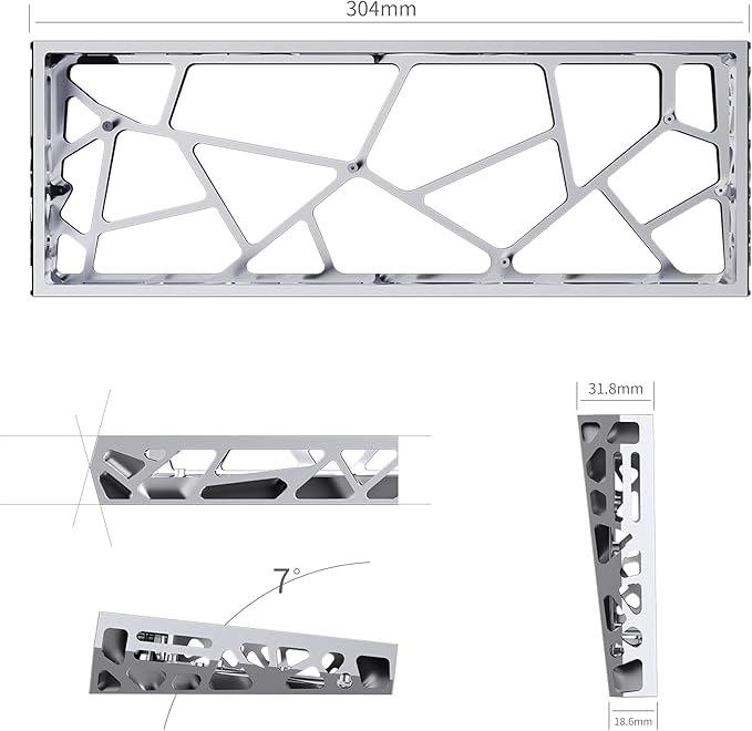 kutethy KY60 Hollow Out Aluminum Keyboard Case60% Mechanical Keyboard Shell Custom Keyboard Barebones Compatible with Wooting60 Mad60 Win60 GH60 60HE (Silver)