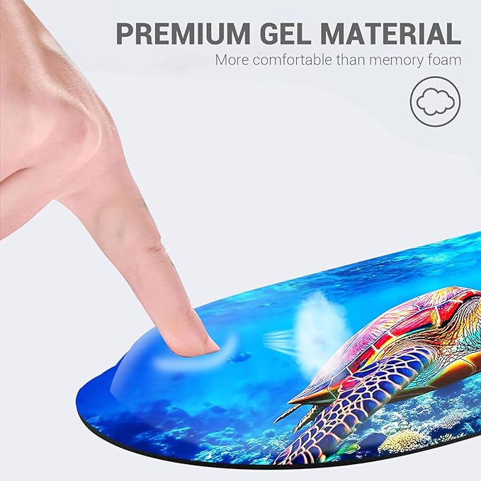 Desk Mat Mouse Pad with Wrist Rest 4-in-1 Large Mouse Pads for Desk Ergonomic Mouse Pad and Keyboard Wrist Rest Gaming Keyboard Mat for OfficeColorful Sea Turtle in Ocean