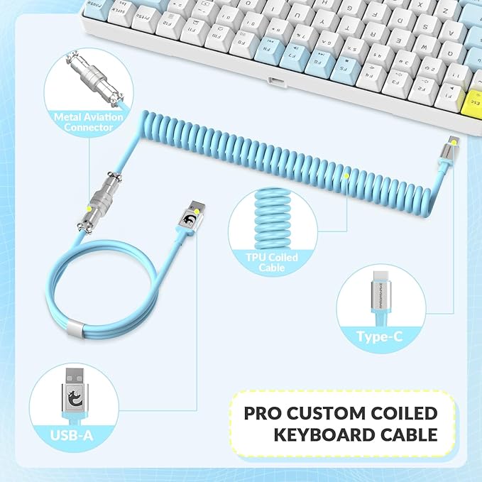 K84 75% Mechanical Gaming Keyboard84 Keys TKL Layout Compact KeyboardHot Swappable18 LED BacklitAnti-ghostingwith Pro Coiled USB-C CableErgonomicPortablefor PCMac (LemonRed Switch)