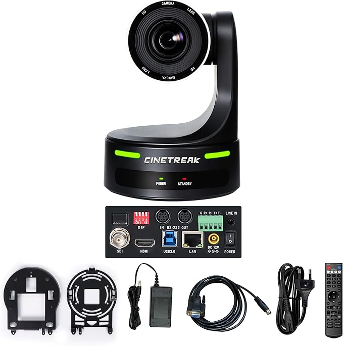 20x PTZ Camera 1080p HD with 20X Optical ZoomVideo Conference CameraLive Streaming for Church WorshipUSB HDMI IP POE PowerCompatible Video Switcher
