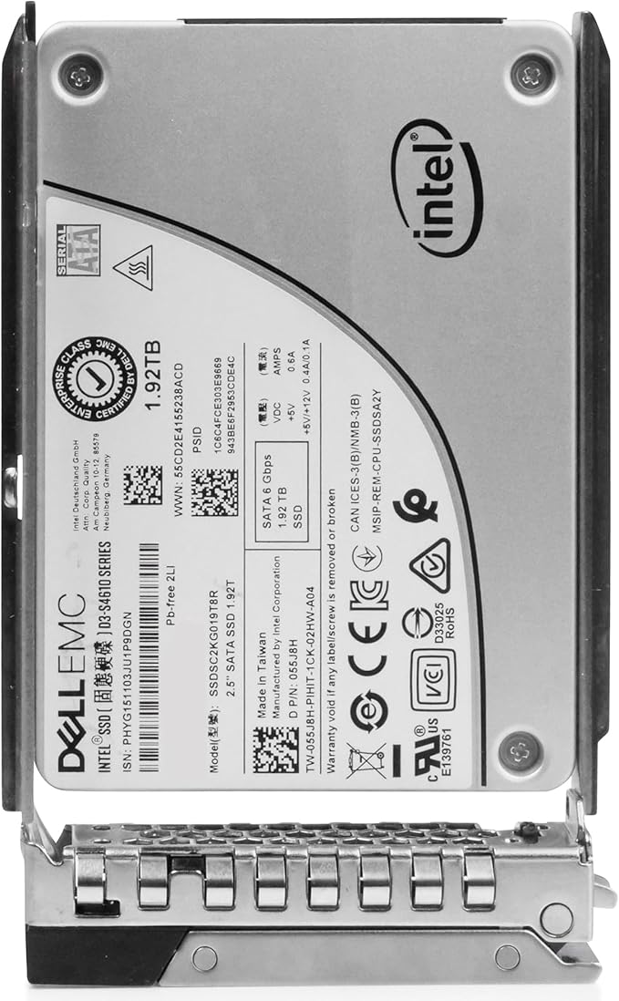 Dell 1.92TB SATA 6Gb/s 3D TLC 2.5in Enterprise PowerEdge Mixed-Use SSD for: R440 R750 R450 T150 R470 T560 T40 R250 R740 R640 T550 T350 R540 R840 ME4024 R650XS R550 R650 R350 400-AQCU G16 (Renewed)