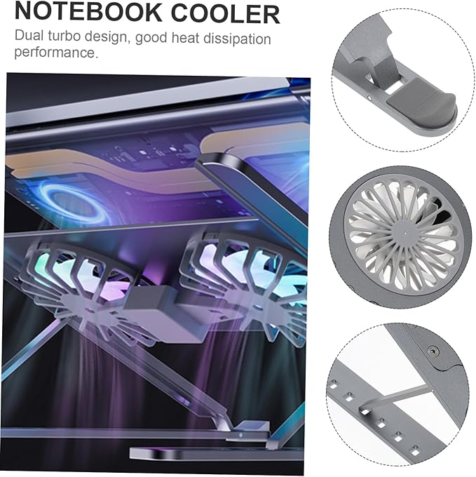 Gadpiparty Gaming Laptop Cooling Bracket High Wind Volume High Rotation Speed Gear Height Adjustment