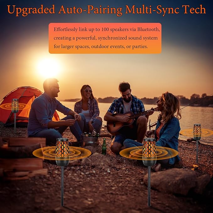 Upgraded Outdoor Bluetooth Speakers 10 Watt Bluetooth 5.3 Speaker Auto-Pairing Multi-Sync up to 100 Speakers IPX6 Waterproof Outdoor Speaker for Patio Porch Garden Gift for Men (2 Pack)