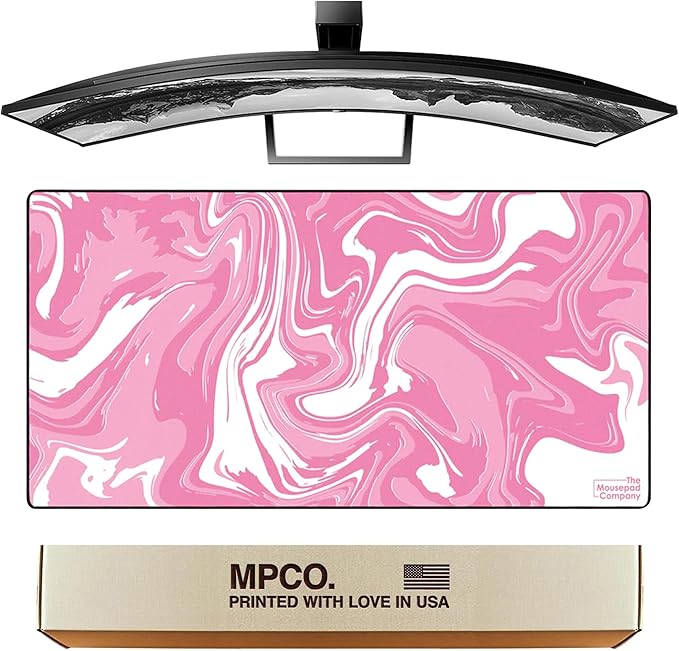 MPCO. Original Large Gaming Desk Mat – 36 x 17 Duraglyde Strata Pink Full Desk Mouse Pad for Smooth Precision – Non-Slip Washable Extra-Large PC Mouse Pad for Gaming Sessions