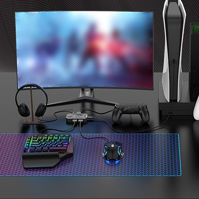 Diydeg One Handed RGB Gaming Keyboard and Combo for Master Pro for 4 for Half Hand Keyboard Converter Combo Wired Keypad Adapter Set Mobile Game Converter