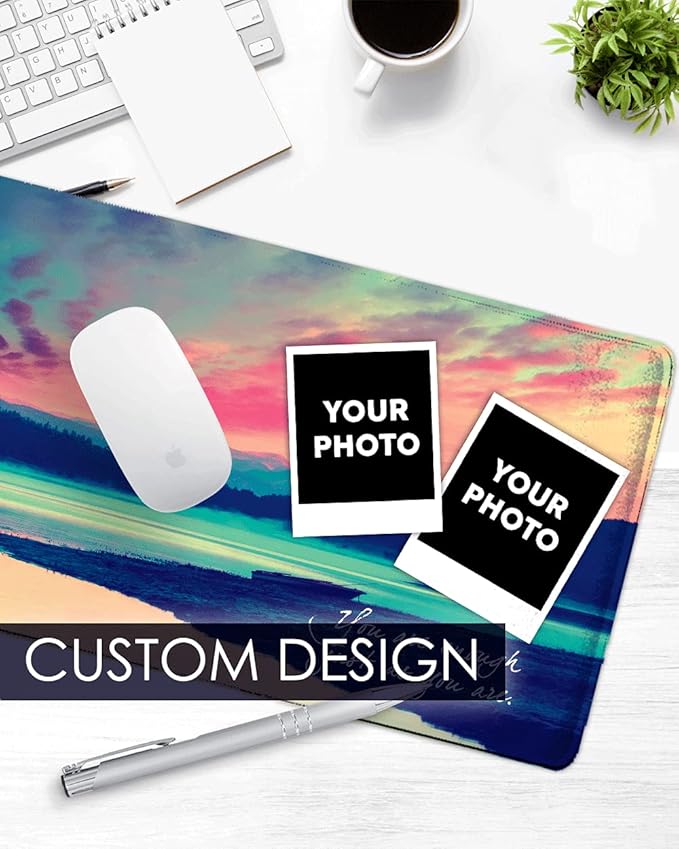 Personalized Mouse Pad – Gaming 11.8 x 31.5 inch Non-Slip Large Size Rubber Base Eco-Friendly Mat Desk Mousepad Keyboard Customized Photo Text Name Picture Gift