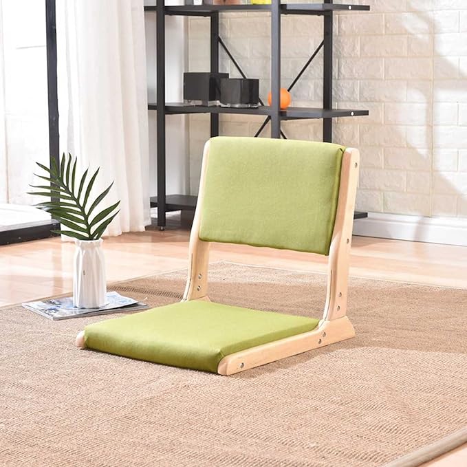 BTZHY Floor Chair Portable Floor Chair with Backrest Folding Wooden Floor Chair Japanese Legless Tatami Seating Chair for Home Office