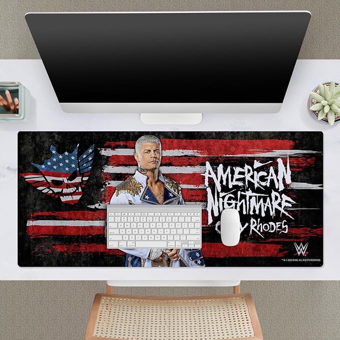 Head Case Designs Officially Licensed WWE American Nightmare Portrait Cody Rhodes 37.4 x 15.75 x 0.16 inches (900 x 400 mm) - XL Gaming Office Desk PC Keyboard Mouse Mat Pad