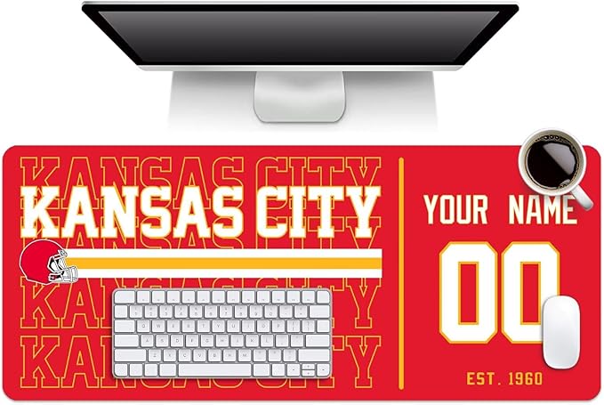 ANTKING Kansas Mouse Pad Custom Name and Number Desk Pad for Men Women Youth Gifts