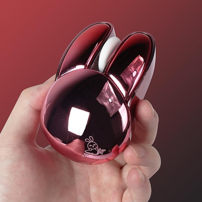 2.4G Wireless Mouse Cute Rabbit Shape Bluetooth Small Optical Mice 1200DPI USB Kawaii Computer Mouse for Small Hands Kids Women Red