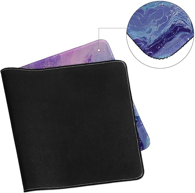 Blue Purple Marble Gaming Mouse Pad Non-Slip Rubber Base XXL Mousepad with Stitched EdgesWaterproof Washable Mouse Mat for Desk Home Office Gaming 29.5x16