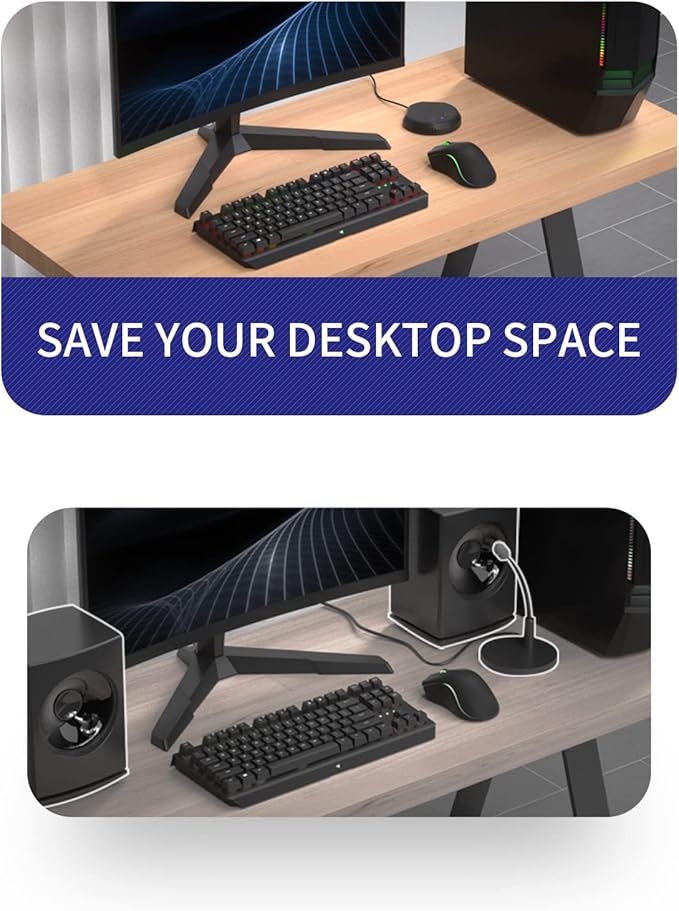 Bisofice 360° Omnidirectional USB Conference Mic Speaker Plug &amp Play BT Touch Control Works with Windows/Mac PC/Laptop