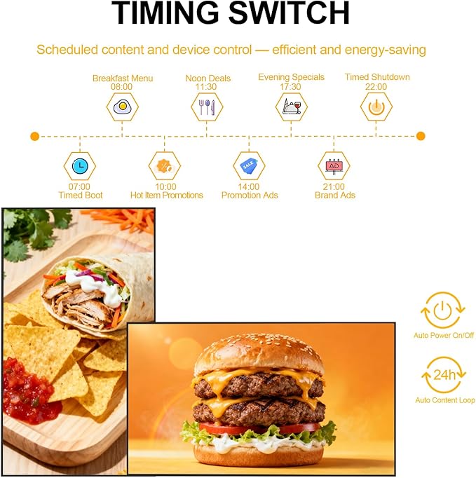 43 Inch 4K Wall Mount Digital Signage 700nits High Brightness Slim Frameless Advertising Display Commerical Display LCD Monitor with CMS/U-Disk Plug&ampPlay Split Screen 7/24 Timer switchHDMI/US