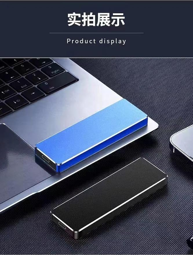 2TB External Hard Drive Portable Solid State Drive Portable External Hard Drive USB3.1 for PC Mac DesktopChromebook(2TB Gold)