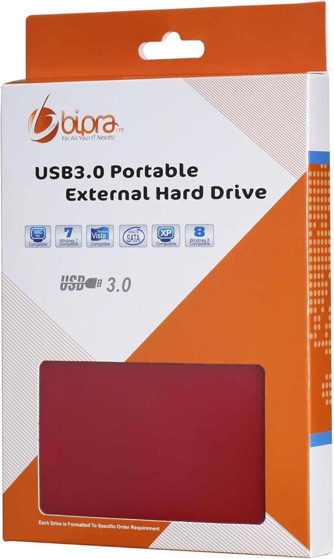 U3 2.5 inch USB 3.0 Mac Edition Portable External Hard Drive - Red (750GB)