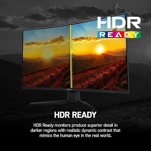 msi MAG 274CF X24 27-inch 1920 x 1080 (FHD) Gaming Monitor 240Hz AMD Adaptive-Sync HDR Ready HDMI VGA Port VESA Mountable Tilt 4-Side Slim Bezel 0.5ms Black