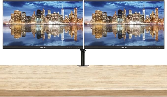 Asus ProArt PA278CGV 27-inch 1440P 2K QHD 144 Hz 5 ms Professional Monitor 2-Pack Bundle with USB-C 90W PD DisplayPort HDMI USB Hub Integrated Speakers and Desk Mount Dual Monitor Stand