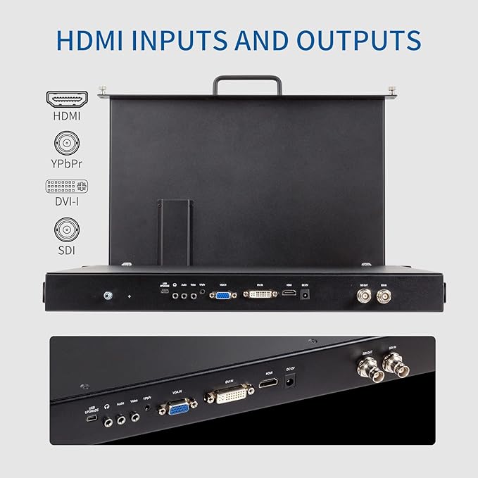 SEETEC 17.3 Inch SDI Rack Mount Monitor SC173-HSD-56 1RU Pull Out Production Monitor Full HD 1920x1080 3G-SDI HDMI