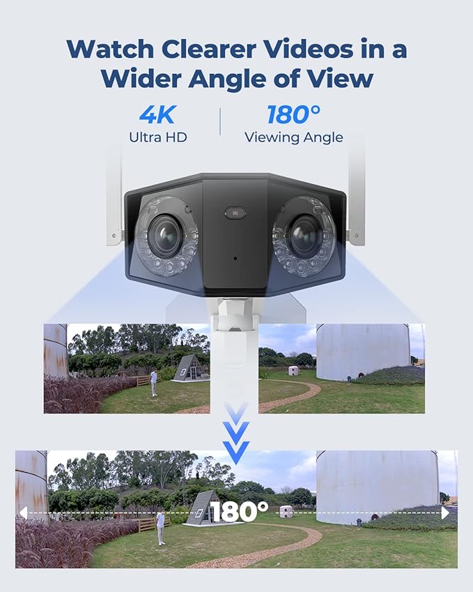 REOLINK Duo 2 WiFi with 256GB microSD Card Bundle 180° FOV Dual-Lens Camera WiFi 6 Supported Local Storage