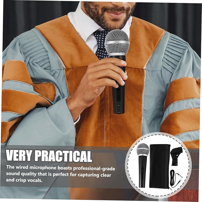 Kisangel Professional Dynamic Wired Vocal Mic for KTV and Stage Performance Handheld Microphone with Cable and Clip