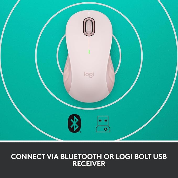Logitech Signature M550 Wireless Mouse - for Small to Medium Sized Hands 2-Year Battery Silent Clicks Bluetooth Multi-Device Compatibility - Rose