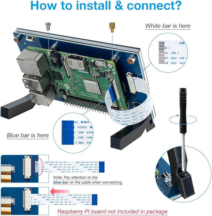 5 Inch Touchscreen IPS MIPI DSI Display Compatible with Raspberry Pi 5/4/3 800x480 Pixel Capacitive Screen Driver-Free Interface