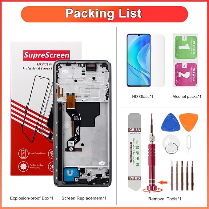 LCD for Motorola G 5G [2025 Version] Screen Replacement Moto G 5G 2025 Screen Replacement Kits with Frame XT2513V XT2513-1 XT2513-2 LCD Display digitizer Touch Screen Assembly 6.6 inch